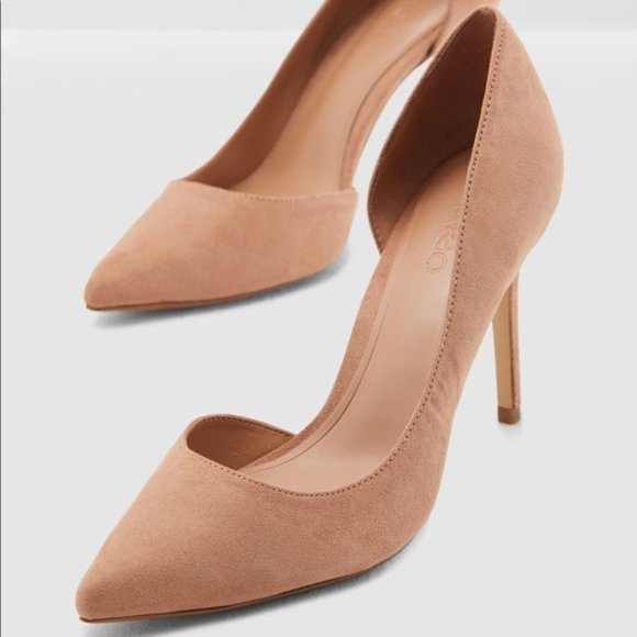 Mango pale pink suede stiletto heels - Picture 2 of 6